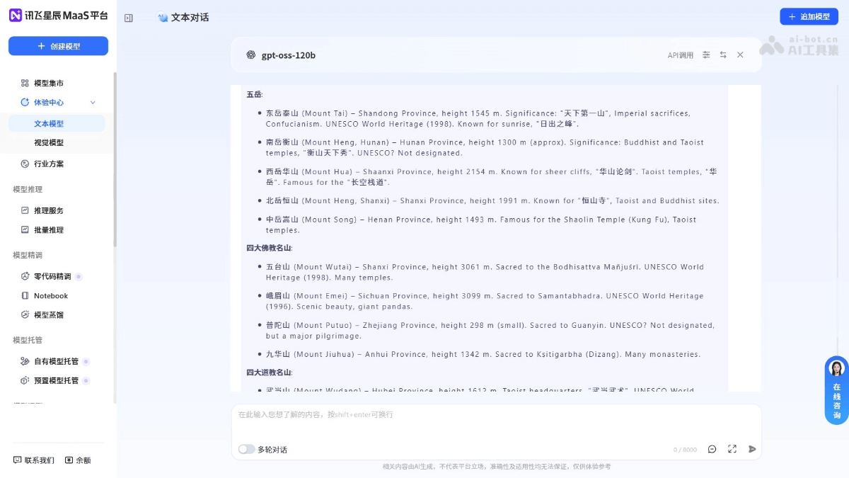 讯飞星辰MaaS 产品截图 2