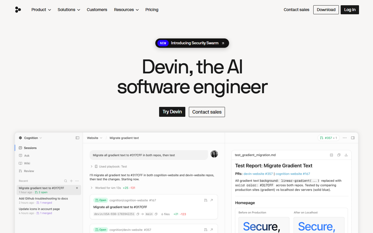 Devin 瀹樼綉鎴浘