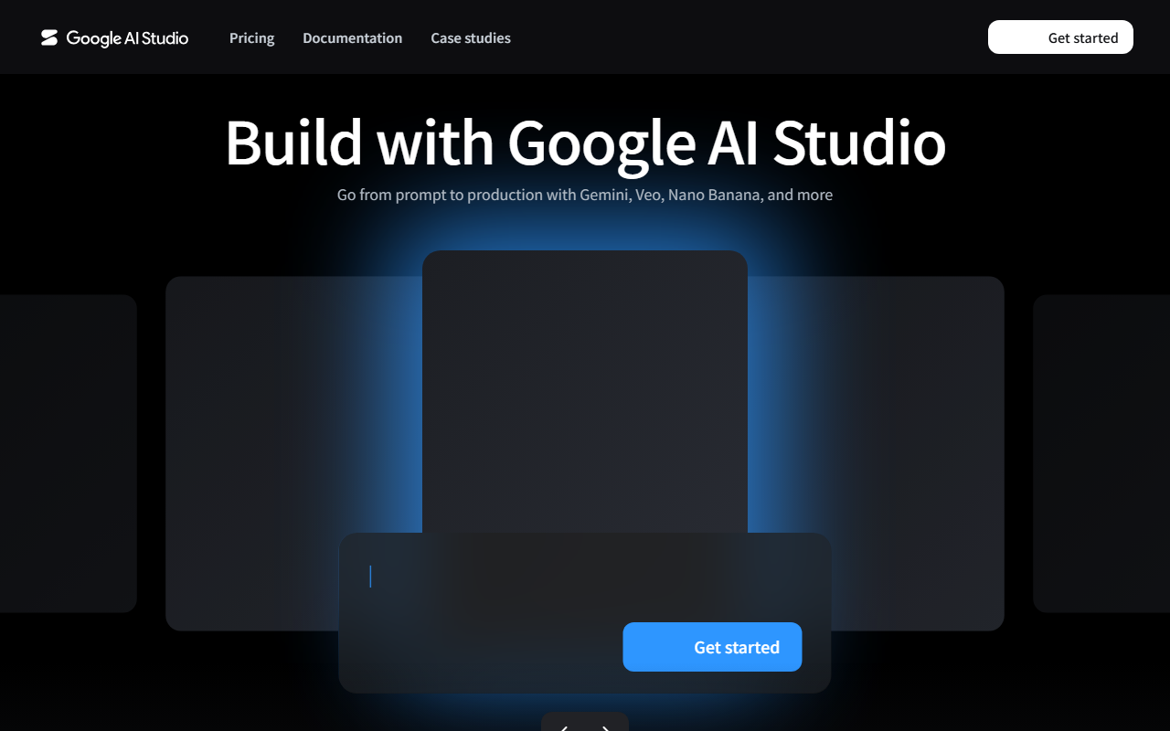 Google AI Studio 官网截图