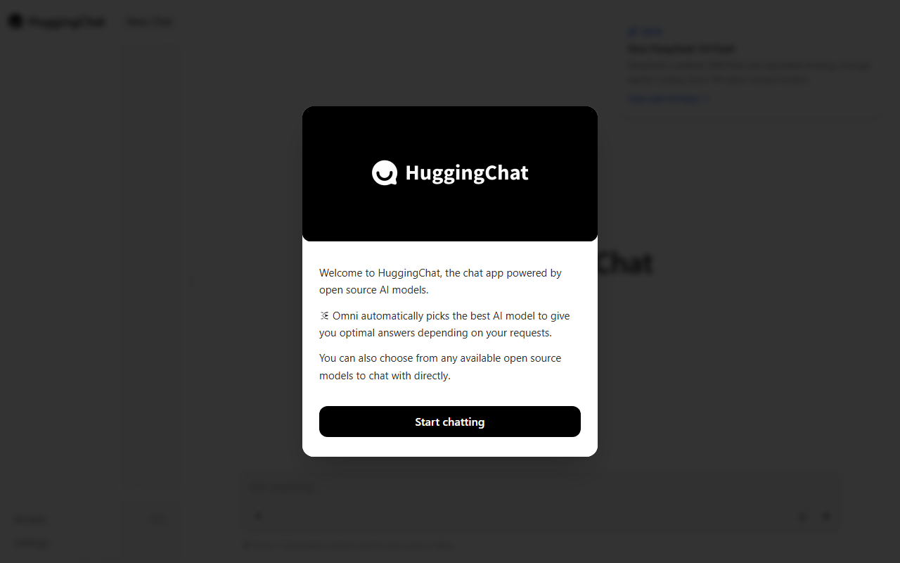 HuggingChat 官网截图