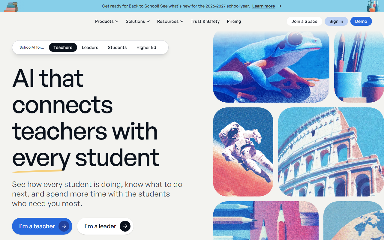 SchoolAI 官网截图